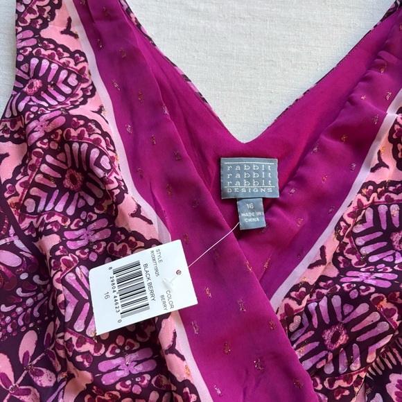 NWT Rabbit Rabbit Rabbit Sleeveless Fit & Flare Midi Dress Berry 16 - Picture 3 of 9